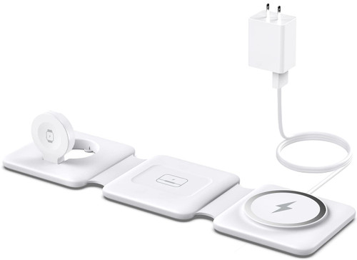 Charging Station for Apple Multiple Devices - 3 in 1 Foldable Magnetic Wireless Charger Dock - Travel Charging Pad for iPhone 14 13 12 Pro Max Plus Watch & Airpods Charging Station for Apple Multiple Devices - 3 in 1 Foldable Magnetic Wireless Charger Dock - Travel Charging Pad for iPhone 14 13 12 Pro Max Plus Watch & Airpods