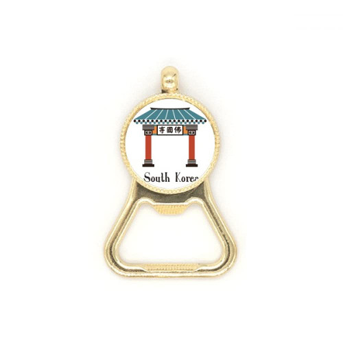 South Korea Landmarks The Bulguksa Beer Bottle Cap Opener Stainless Steel Key Chain