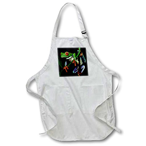 3dRose Frog Full Length Apron with Pockets, 22 by 30-Inch
