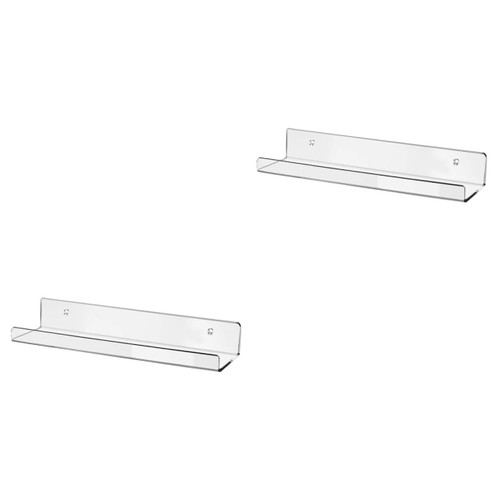 Locker Shelf 2pcs Acrylic Wall-Mounted Storage Rack Decorative Floating Shelf Acrylic Wall Ledge The Office Decor Plant Decorations Clear Book Shelves Modern Wall Rack