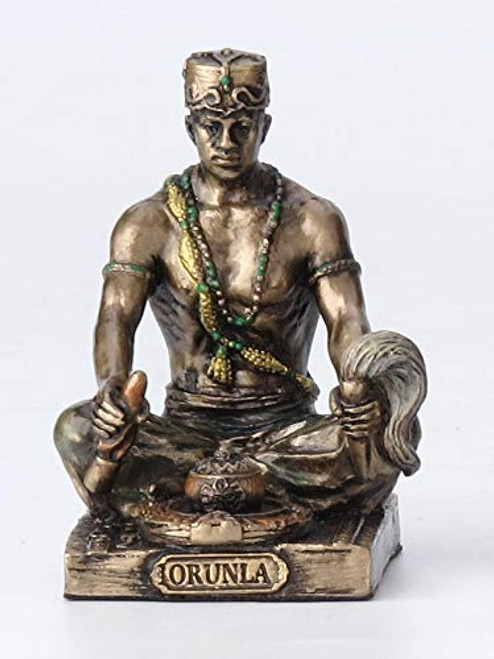 Veronese Design 2 1/2 Inch Orunla Santeria Orisha God of Wisdom, Destiny and Prophecy Cast Resin Hand Painted Antique Bronze Finish Statue Home Decor Veronese Design 2 1/2 Inch Orunla Santeria Orisha God of Wisdom, Destiny and Prophecy Cast Resin Hand Painted Antique Bronze Finish Statue Home Decor