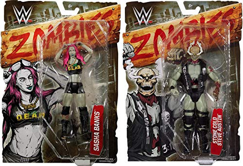 5nights Dead Zombified Rough Wrestling Superstar WWE Figures Series Stone Cold Steve Austin Action & Sasha Banks Zombie 2-Pack Hellraiser Bundle