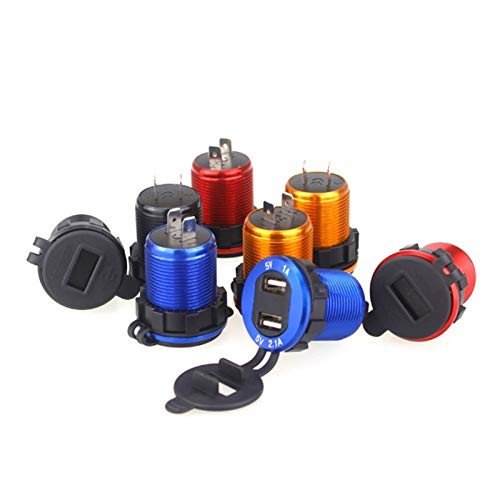 Davitu Cables, Adapters & Sockets - 5V Dual USB Car Charger With LED Display Universal Phone Car-Charger For Cellphone - (Color Name: Black)