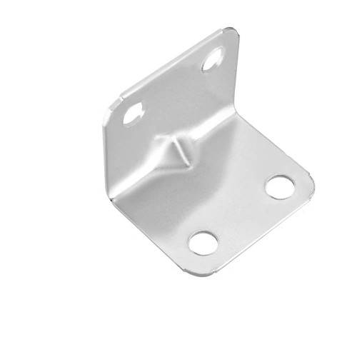 Bettomshin 20 PCS 0.98" x 0.98" L-Shaped Silver Bracket Gusset Plate Joint Right-Angle Bracket Fasteners Brushed Stainless Steel Surface Connection Angle Bracket