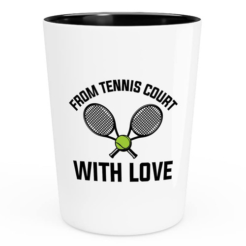 Flairy Land Tennis Shot Glass 1.5oz - From Tennis court with love - Sport Teammate Athletic Gymnastics Pro Player Athlete Coach court tennis Flairy Land Tennis Shot Glass 1.5oz - From Tennis court with love - Sport Teammate Athletic Gymnastics Pro Player Athlete Coach court tennis