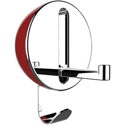 WENKO Folding Coat Hooks for Hanging Delta Red, Round Wall Hooks, Clothes Hanger Hook, Wall Mounted Hooks, Towel Racks for Bathroom, Bedroom, Coat Rack Wall Mount, 3.1 x 4.3 x 1 in