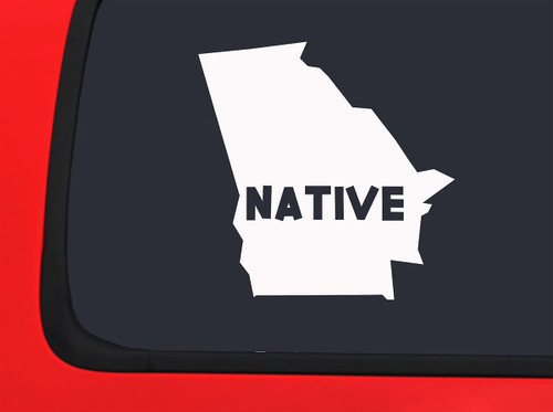 Car Sticker Georgia Native Home Map Location South Hometown Car Window Decal Sticker White 7 Inch