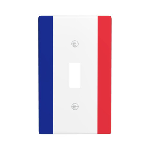 Decorative Single Toggle Switch Wall Plate France Flag Blue White Red Polycarbonate Outlet Cover Unbreakable Faceplate