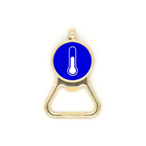 Temperature Blue Square Warning Mark Beer Bottle Cap Opener Stainless Steel Key Chain