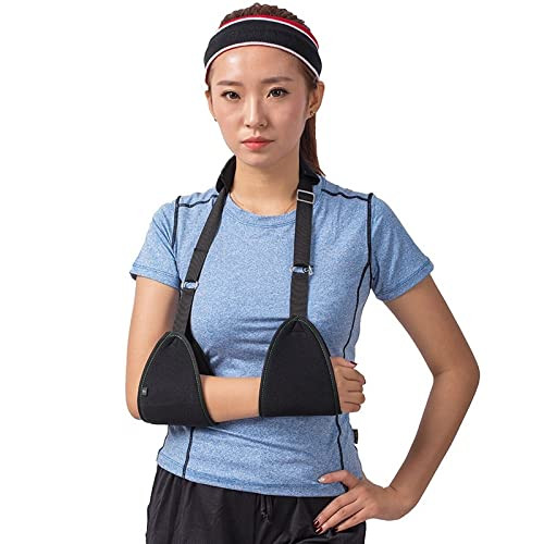 HEYUANPIUS Arm Sling Support, Triangle Dislocated Arm Sling Shoulder Immobilizer Rotator Cuff Wrist Elbow Forearm Support Brace Strap with Soft Pad