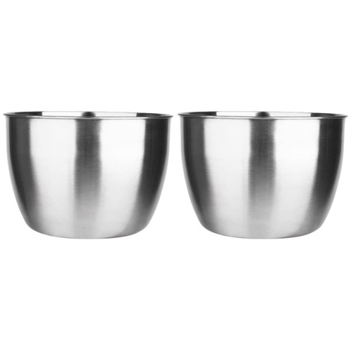 YARNOW Plastic Mixing Bowls 2 Pieces Stainless Steel Bowl Stainless Steel Mixing Bowls Nesting Mixing Bowls Baking Bowls Mixing Basin Mixing Bowls Plastic Soup Bowls