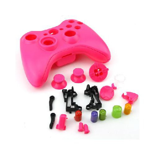 OSTENT Replacement Case Shell & Button Kit for Microsoft Xbox 360 Wireless Controller Color Pink