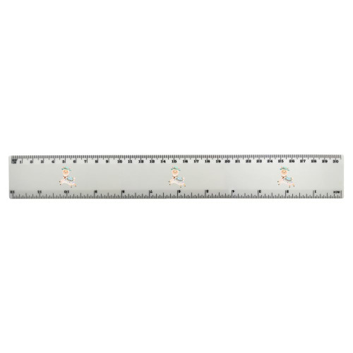 'Alpaca in hat' 30cm (12 Inch) White Plastic Ruler (RL00071516)