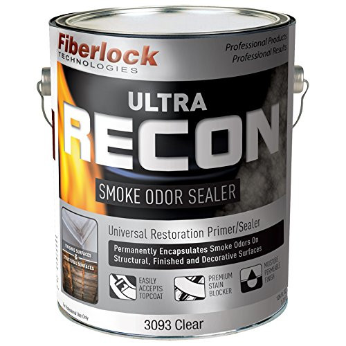 Ultra Recon Smoke Odor Remover & Stain Blocker  1 Gallon with Odor Lock Plus Technology - Eliminates Cigarette Odor and Blocks Tough Staining by Fiberlock