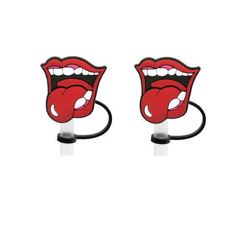 MOUTH SHAPE & GESTURE Straw Tips Covers,Food Grade Reusable Silicone Straw Tip,funny Straw Covers Cap Plugs,Anti-dust Soft Straw Toppers Drinking Straw Tips Lids for 6-10 mm