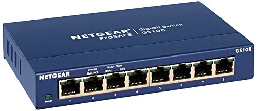 NETGEAR 8-Port Gigabit Ethernet Unmanaged Switch, Sturdy Metal, Desktop, Plug-and-Play, ProSAFE Lifetime Protection (GS108) (Renewed)