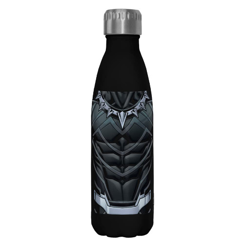 Fifth Sun Marvel Classic Panther Costume 17 oz Stainless Steel Water Bottle, 17 Ounce, Multicolored