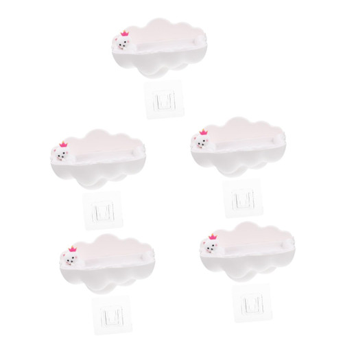 Zerodeko 5pcs Cloud Wall Mounted Soap Box Travel Tray Shower Soap Tray Wall Mounted Soap Dish Kitchen Soap Dishes Soap Dish Holder Soap Dish Wall Abs White Bathroom Soap Storage Tool Tub