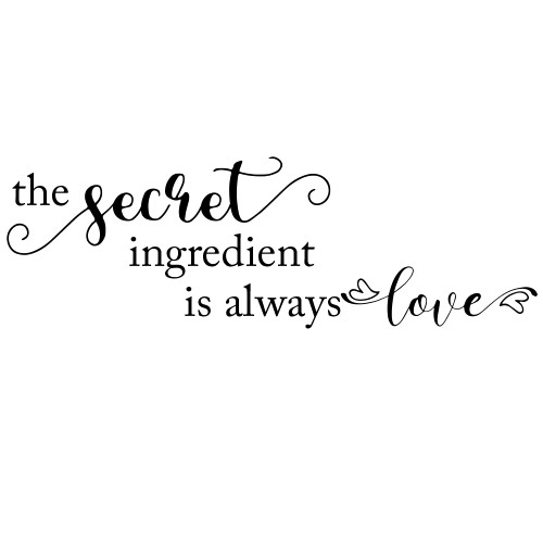Fencosyn The Secret Ingredient is Always Love Vinyl Kitchen and Dining Room Inspirational Quotes Wall Stickers Home Decor