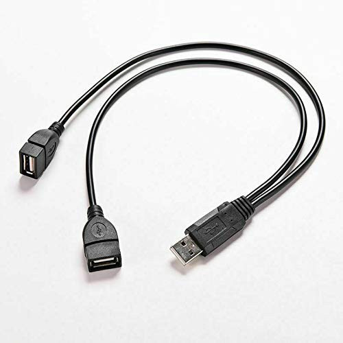 USB 2.0 A Male to 2 Dual USB Female Jack Y Splitter Hub Power Cord Adapter Cable