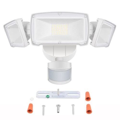 WHDZ 230V 3 Head LED Security Light 42W Motion Sensor Lights Outdoor Adjustable Flood Lights IP65 Waterproof 3000LM 6000K