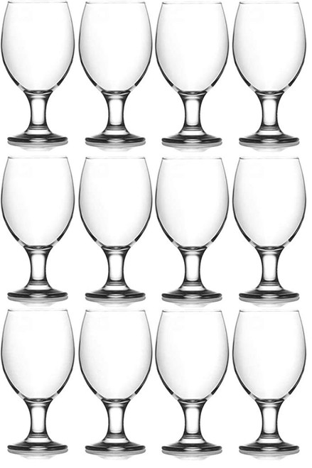 epure Cremona Collection 12 Piece Water Goblet Glass Set - Strong Stemmed Glasses For Drinking Water, Juice, Wine, Mixed Drinks, and Cocktails (Water Goblet (13.5 oz))