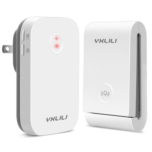 YXLILI Wireless Doorbell, Self-Powered Door Chime Kit with No Battery Required Push Button Cordless Door Bell Ringer 38 Tones Loud Up to 500ft Range, 4 Levels Volumes with LED Flash YXLILI Wireless Doorbell, Self-Powered Door Chime Kit with No Battery Required Push Button Cordless Door Bell Ringer 38 Tones Loud Up to 500ft Range, 4 Levels Volumes with LED Flash