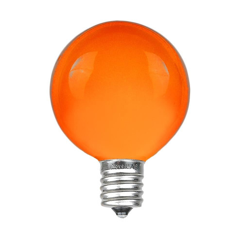 Novelty Lights 25 Pack G40 Outdoor Globe Replacement Bulbs, Orange, C7/E12 Candelabra Base, 5 Watt