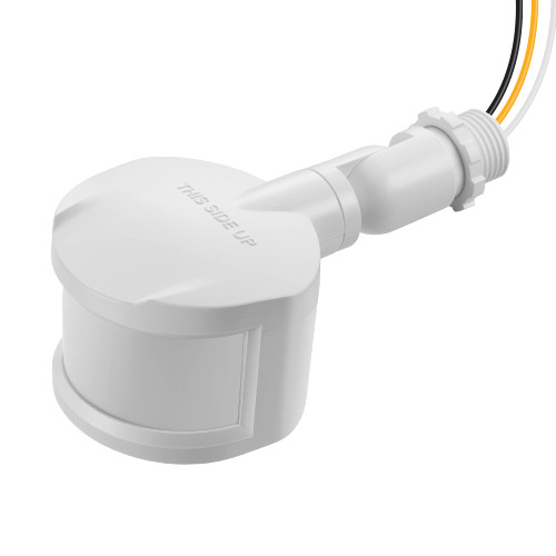EDISHINE Motion Sensor, Automatic Dusk to Dawn, 120V AC Motion PIR Sensor, Adjustable Delay Time & Detection Range, 180 Degree Replacement Motion Security Floodlight Sensor, White, UL Listed