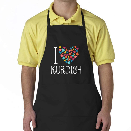 Eddany I love Kurdish colorful hearts Apron