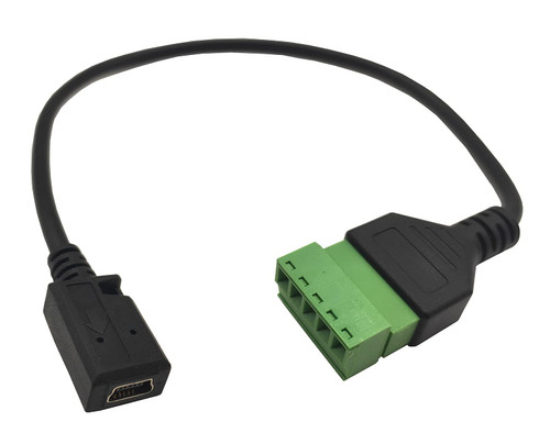 Qaoquda 1ft Mini USB Female to 5 Pins Screw Terminal Female Solderless Charging and Data Transfer Converter Adapter Extension Cord (Mini USB Female)