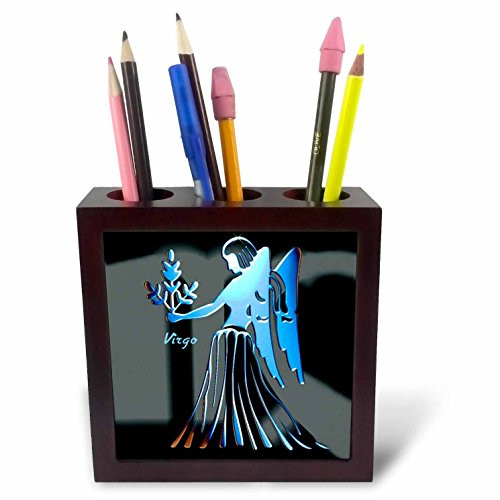 3dRose ph_926_1 Virgo Zodiac Sign Tile Pen Holder, 5-Inch