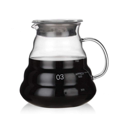 COFIMEFO Coffee Server, V60 Standard Glass Coffee Carafe Pour Over Coffee Pot, Clear, 800 ML/27 OZ