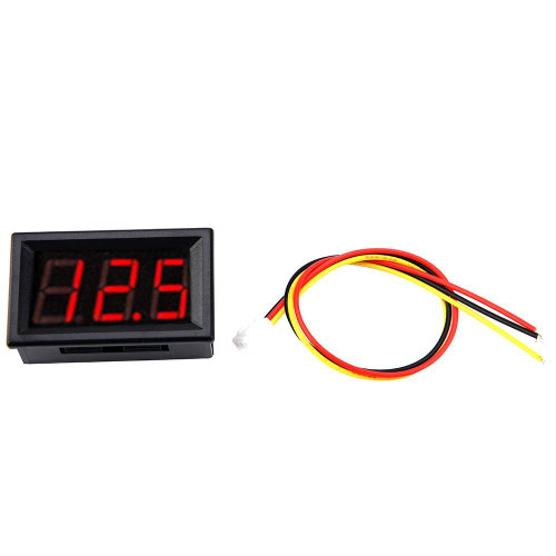 3 Wire Voltmeter DC 0-100V Mini Voltage Measuring 0.56" LED Display Digital Volt Panel Meter with Reverse Protection(Red)