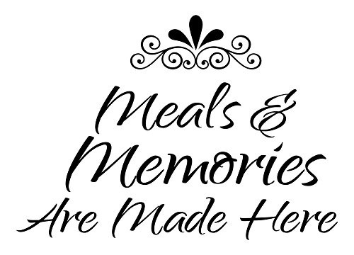 Wall Decor Plus More WDPM3766 Meals and Memories Made Here Kitchen Wall Decal Stickers Quotes, 23 x 16", Black