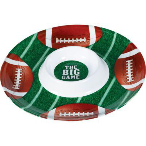 Footbal Fever Chip and Dip Plastic Tray - 13" | Multicolor | 1 Pc.
