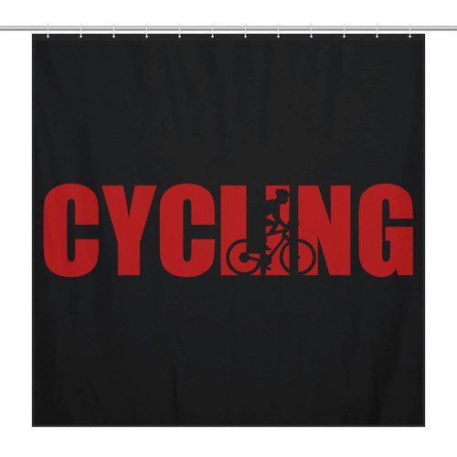 Cycling Shower Curtain Waterproof Polyester Bath Curtain for Home Bathroom Hotel Decor 72x72Inch (183x183cm)