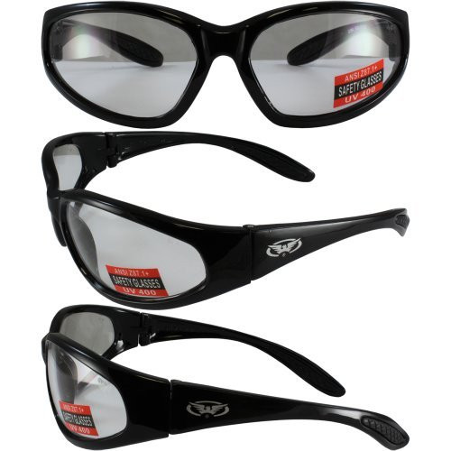 Global Vision Hercules Black Frame-Clear Lenses Safety Glasses ANSI Z87.1+ Eyewear