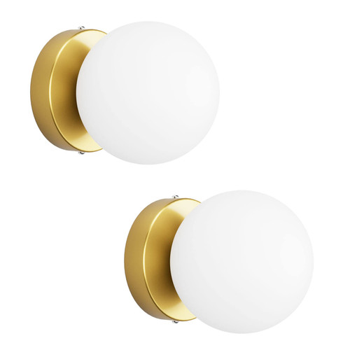 Aoceley Gold Wall Sconces Set of Two Modern Globe Wall Light Fixture Gold Sconces for Bedroom Living Room Bathroom Hallway Stair (Exclude Bulb) Aoceley Gold Wall Sconces Set of Two Modern Globe Wall Light Fixture Gold Sconces for Bedroom Living Room Bathroom Hallway Stair (Exclude Bulb)