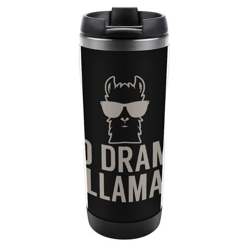 No Drama Llama Printed Stainless Steel Tumblers Coffee Mugs Travel Insulated Cup With Lid 13.4 Ounces/380 ML