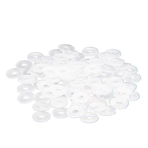 Bettomshin 100Pcs M4 Nylon Flat Washers,13mm OD 4mm ID 1mm Thickness Metric Sealing Spacer Gasket Ring for Faucet Pipe Water Hose Nut Valve White