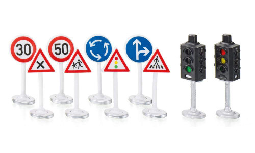 Siku 5597, Traffic Light with Road Signs, Plastic, Multicolour, Versatile
