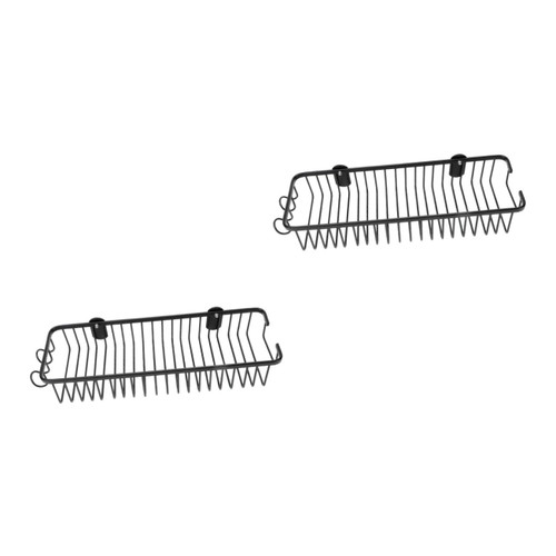 Garneck 2 Pcs Shelf Wall Mounted Shelf Wall Floating Shelves Stainless Steel Shelves Wall Mounted Shelves No Drilling Shower Metal Shelf Multifunctional Storage Rack Storage Shelf