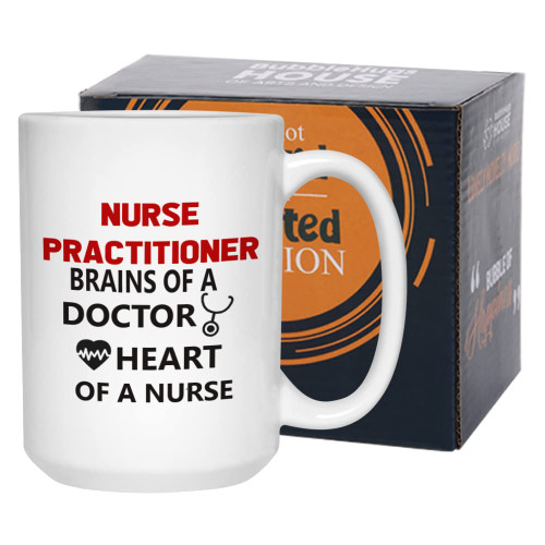 Bubble Hugs Nurse Practitioner Mug 15 oz for Nursing Student Nurses Practitioners, White Bubble Hugs Nurse Practitioner Mug 15 oz for Nursing Student Nurses Practitioners, White