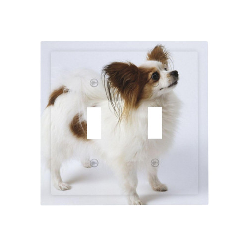Wall Plate White Papillon 2-Gang Light Switch Plate Duplex Toggle Switch Covers For Bedroom Kitchen Home Decor