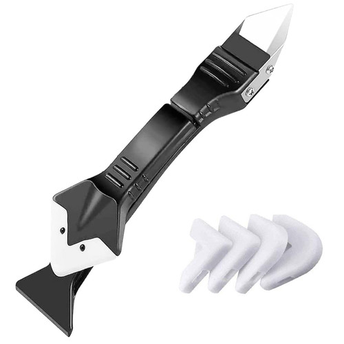 Caulk Remover Tool Caulking Remove Tool,Multifunctional 3 in 1 Grout Remove Scraper Caulking Finishing Tool Sealant Caulk Remover Glass Glue Angle Scraper,for Bathroom,Kitchen,Floor,Window,Sink Joint