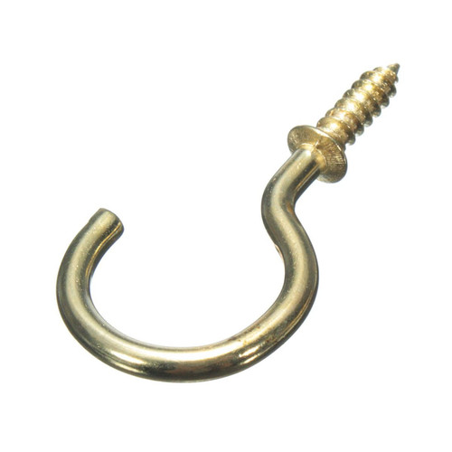 CUP HOOK 50MM TO SHOULDER TOTAL LENGTH 70MM BRASS PLATED EB ( pack of 8 )