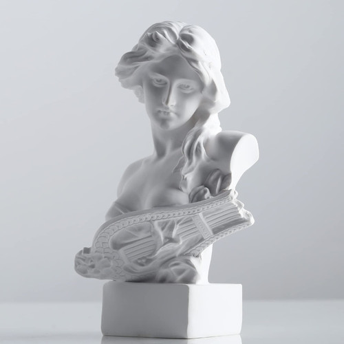 Musical Greek Goddess Statue Decor,6 Inch Roman Bust Sculpture Home Decor,White Resin Artemis Statues for Home Decor Coffee Table Office Living Room Collection Figurines Greek Mythology Art Decoration