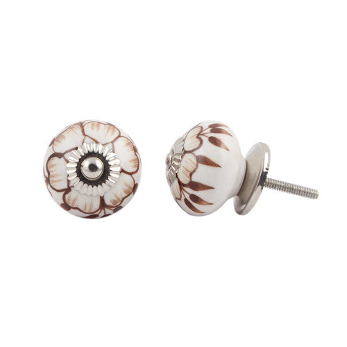 Indian Shelf 10 Pieces Dresser Drawer Knobs Vintage | Buttercup Knob for Dresser | Brown Pulls and Knobs for Cabinets and Drawers | Ceramic Cabinet Hardware Pulls | Knob Hardware | Cabinet Door Knobs