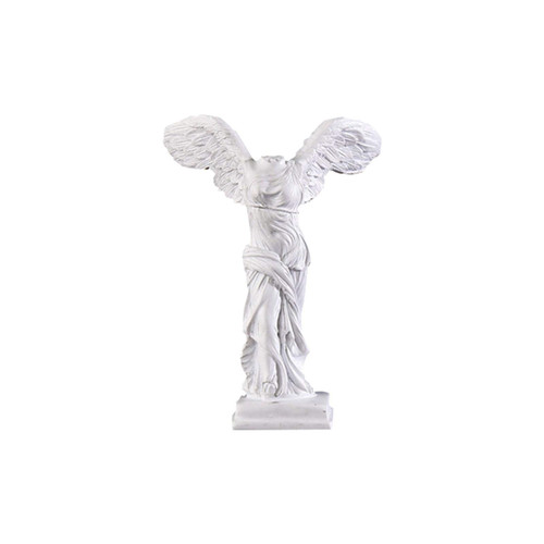 CALIDAKA Winged Victory of Samothrace Statue Victory Goddess Statue Sculpture Roman Greek Goddess Victoria Figurine Desktop Ornament for Home Office Garden Decor, S White
